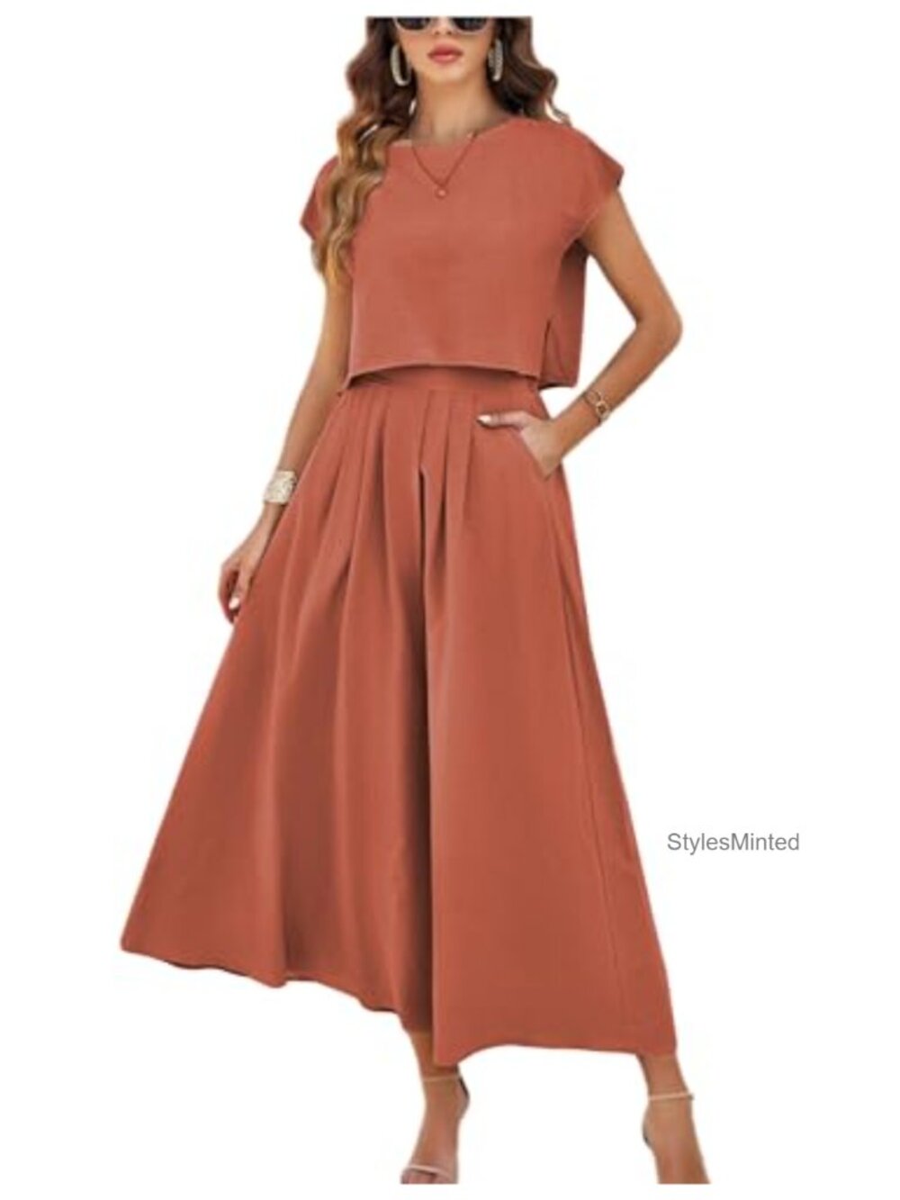 2 Piece Maxi Dress Set Viscose Pockets Cap Sleeve Summer Lounge